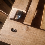 Assemblage démontable pour le sommier, avec le système pour domino festool.