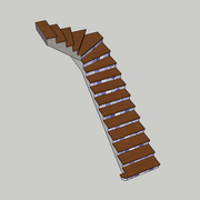 Plan dessiné (sketchup) avec marches balancées