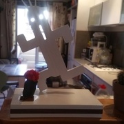 Resultat en blanc brilliant,noyer americaine et vernis brilliant