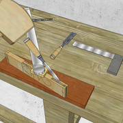**4/** Dégorgement  de l'enfourchement au bédane.