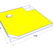La surface finie est la surface jaune
