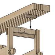 Méthode de Rex Krueger pour fixer le plateau au tréteau.