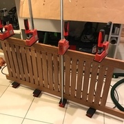 Collage des traverses sur la longueur