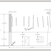 4.1/ Prise de cotes d'une petite maison à restaurer en gite avec charpente hors service.(plan de façade)