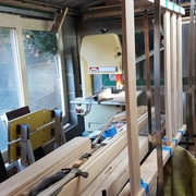 Collage des extrémités du lit.