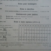 Peugeot Frères, 1904, scies à main égoïnes