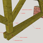 (fig 4) Détail  d un entrait de ferme moisé (moisage simple)