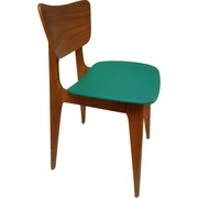Chaise vintage en bois et pvc, Roger LANDAULT années 50 http://www.design-market.fr/