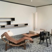 Bibliothèque “Nuage”, Chaises “Ombre”, Chaise longue en Bambou et Banquette “Tokyo” inspirée par une arête de poisson (Charlotte Perriand) https://swimminginthespace.wordpress.com