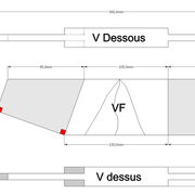 Dessin orthogonal de la  pièce d'apprentissage, sciage de tenons