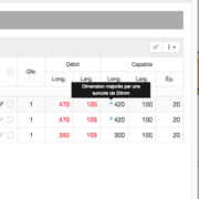 Affichage de la surcote dans la fiche de débit