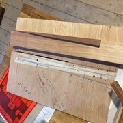 1er gabarit fait pour le bas après tâtonnement : combiner les 2 angles de 3°