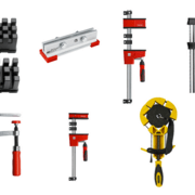 Parc complet de serre-joints Bessey (+20 presses) + meuble de rangement mobile sur mesure