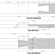 Dessin orthogonal de la pièce d'apprentissage, enture à queues d'aronde .