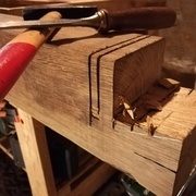 Création des biseaux au ciseau à bois