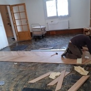 Pose de la première travée