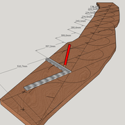 traçage des redans , puis traçage des arc de cercles depuis les fonds de redans pour le cintre fini de cremaillère