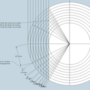 fig 3/ Tracés des rayons sur la vue en plan :