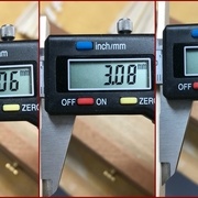 Vérification de l'épaisseur aux extrémités et au centre de la baguette