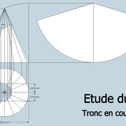 fig 2/ Tracé de la section biaise du tronc de cône vue en plan