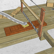 **5/** Nous exécutons en commençant par les montants et les entailles femelles, puis les arasements de la traverse. .