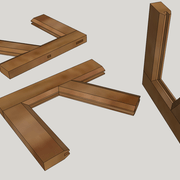 Détails de la pièce finie d'apprentissage assemblages petit cadre moulures/rainures sur deux parements.