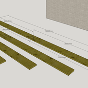 Les coupes triangulées, nous permette d'utiliser des bois trop courts ( ex ci dessous sur des solivettes)