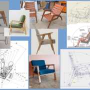Fauteuil de lecture en frêne pour l'atelier
