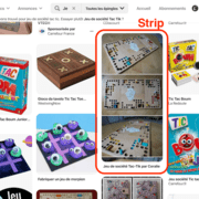 "Strip" d'une création vue dans un flux Pinterest