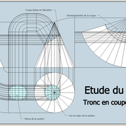 fig 3/ Tracé de la vue de face géométrale du tronc de cône et dessin complet