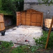 démontage de l'abri de chantier