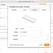 Fenêtre de propriétés d'une pièce