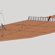 tracé des parallèles depuis les points de divisions lignes de niveaux et du sommet des arcs de cercles