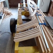 Les pièces en cours de découpage