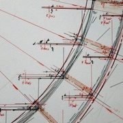 sections rouges suivant les rayons marquées d'un coup de crayon de couleur