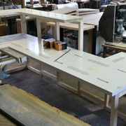 Structure de la banque fabriquée, j'attaque le bardage en chablis