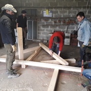 On essaye d'installer les pièces sur l'épure