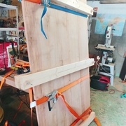 Le plateau... Presse de fortune mais efficace.