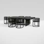 Richard Meier table à manger et six chaises 1982 https://www.wright20.com