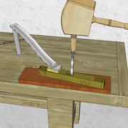 **4/** Nous bûchons déjà les mortaises doubles