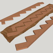 trianguler des débits de bois :crémaillères d'escalier redans dans redans