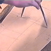 prise au compas balustre les points de creux de la courbe à reporter sur le bloc