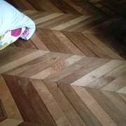 Parquet à losanges Noyer et (Sycomore ?)