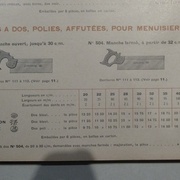 Goldenberg 1934 : scies à dos pour menuisiers