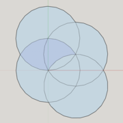 Tracé d'une table (tous les cercles ont le même diamètre)