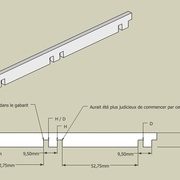 Repères pour usinage des encoches de la traverse complète extérieure (Pièce verte)