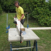 Moi délignant avec ma déligneuse de competition