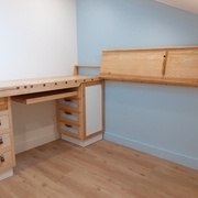 Puis le bloc tiroir est poussé, sur roulette, sous le plan fixe