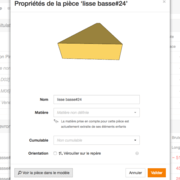 Voir la pièce dans le modèle (depuis les propriétés de la pièce)