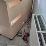 J'ai fait des aération pour le four qui sera placé dans le meuble.